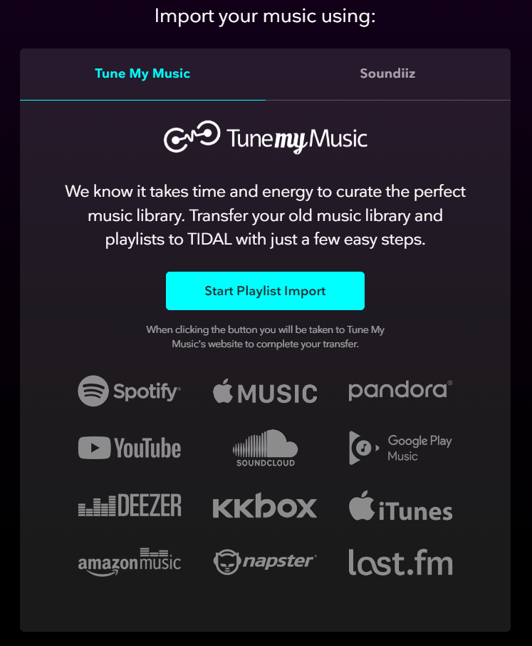 How to import playlist to Tidal